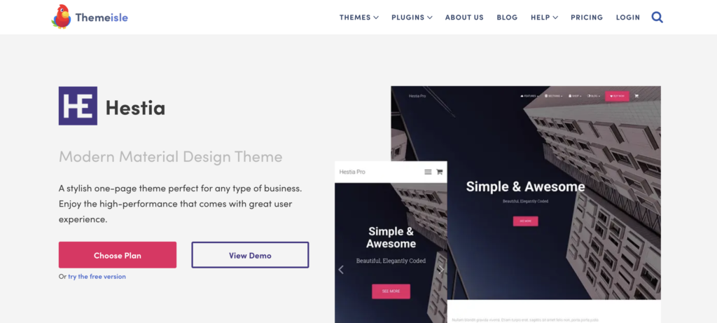 The Most Popular WordPress Themes: Hestia Theme