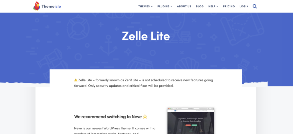 The Most Popular WordPress Themes: Zelle Lite