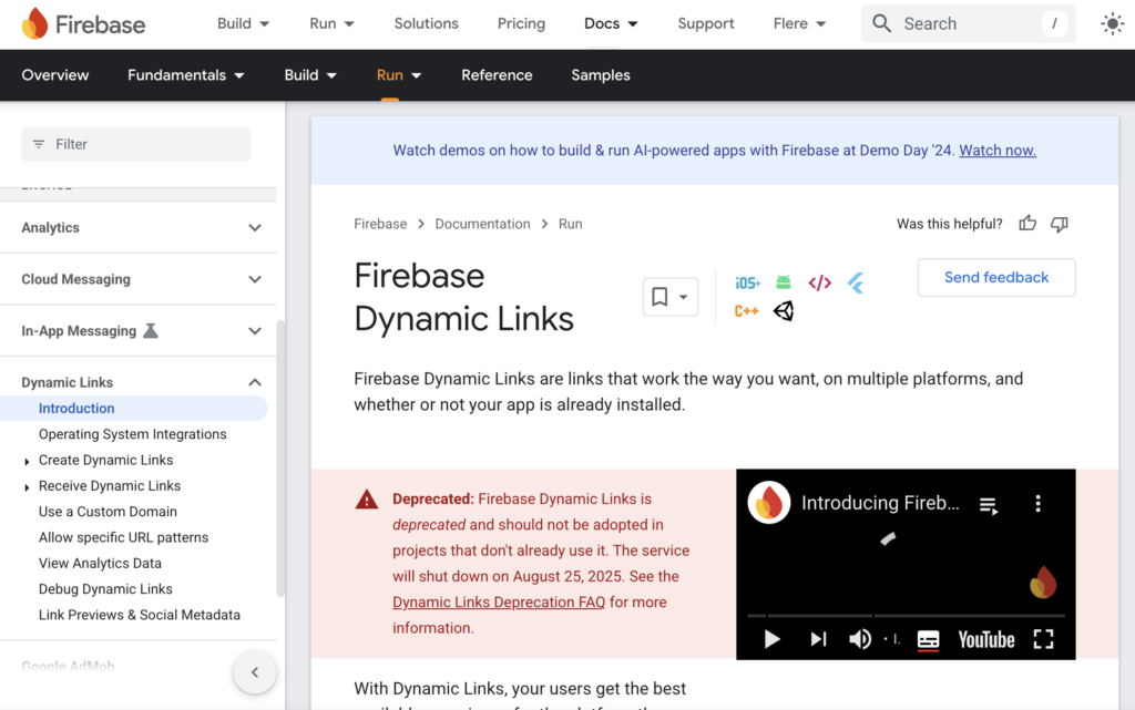 Firebase Dynamic Links - deep linking