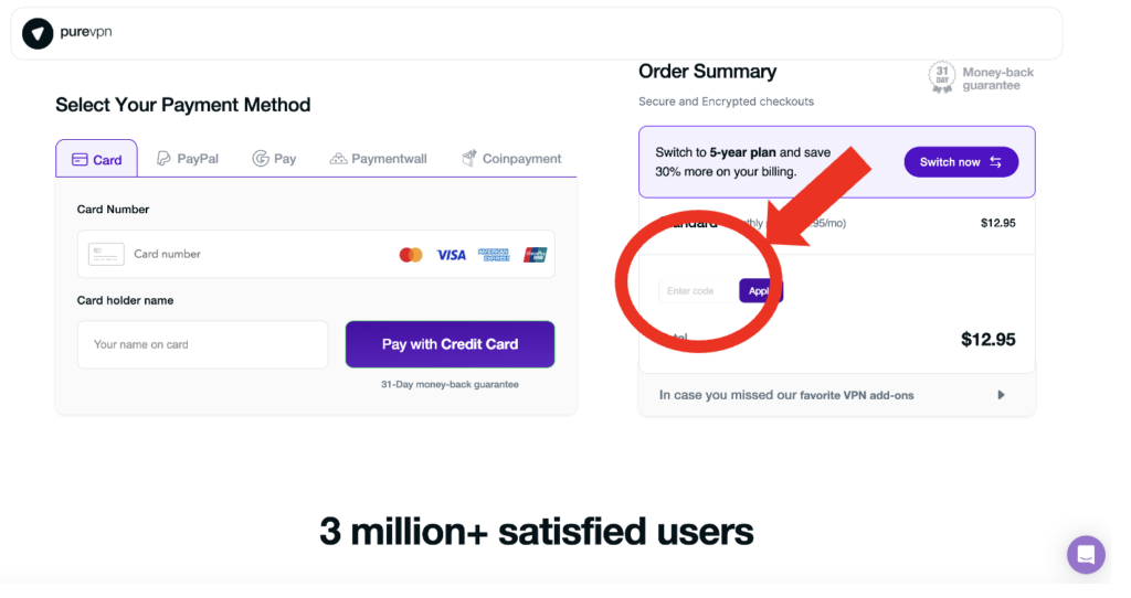 Apply for the PureVPN discount Code