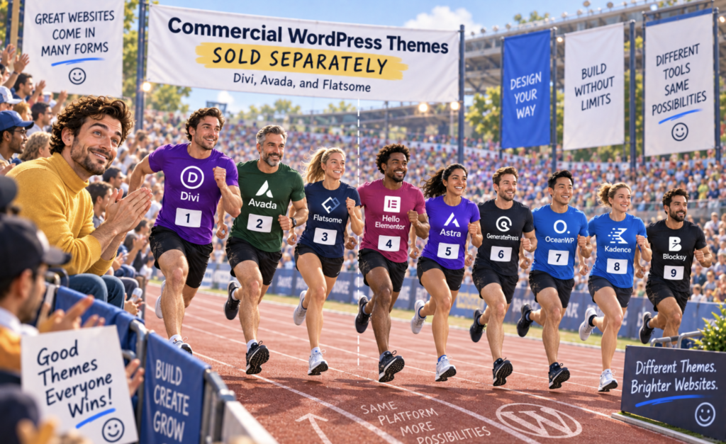 Commercial Themes Sold Separately: Divi, Avada, and Flatsome